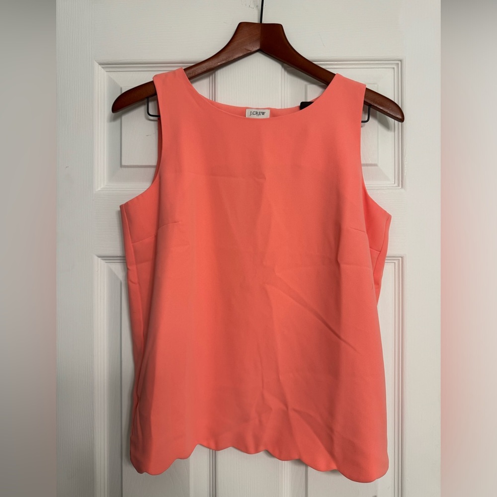 J.Crew Tank with Scallop Hem in Peach Size XS